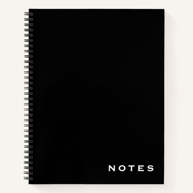Berufliches Schwarz-Weiß-Notebook "Notes" Notizbuch (Vorderseite)