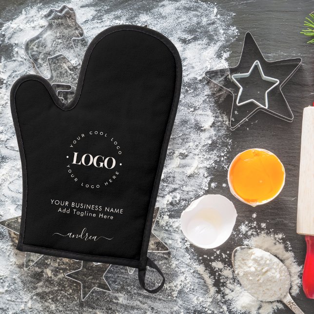 Berufliches Schwarz-weißes Logo Ofenhandschuh (Von Creator hochgeladen)