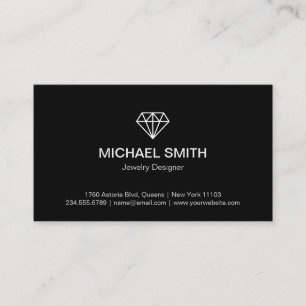 Berufliches Schwarz-weißes, modernes Diamant-Logo Visitenkarte