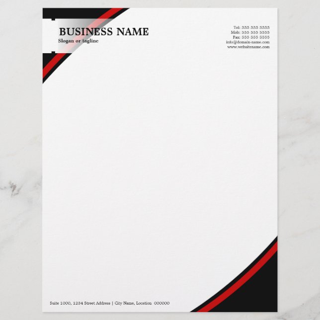 Berufliches schwarzes Business Briefbogen (Vorderseite)