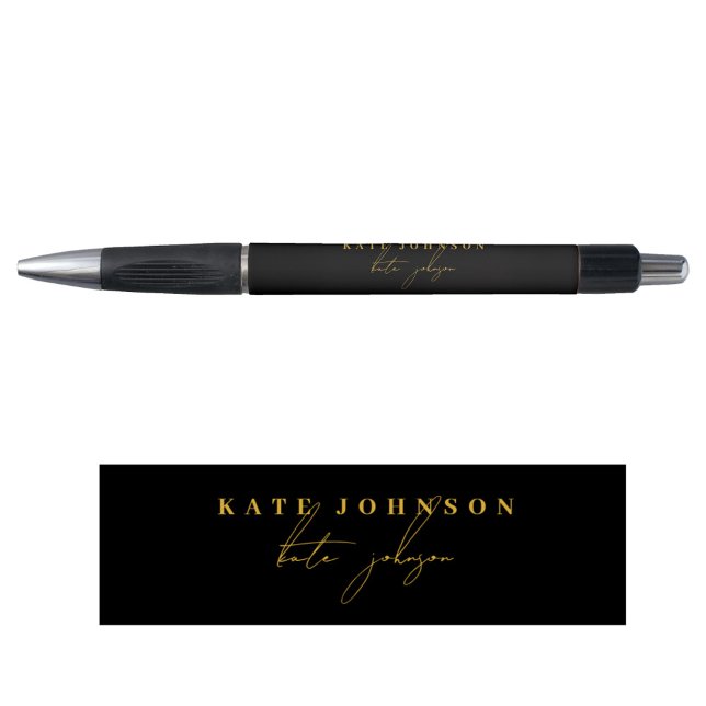 Berufliches Schwarzes-Gold-Signature-Script-Monogr Kugelschreiber (Professional Black Gold Signature Script Monogram Pen)