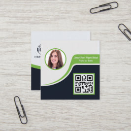 Berufliches Schwarzes Grün hinzufügen Sie Ihren QR Quadratische Visitenkarte