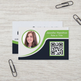 Berufliches Schwarzes Grün hinzufügen Sie Ihren QR Visitenkarte