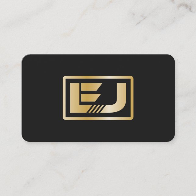 Berufliches Schwarzes Imitat-Logo Visitenkarte (Vorderseite)