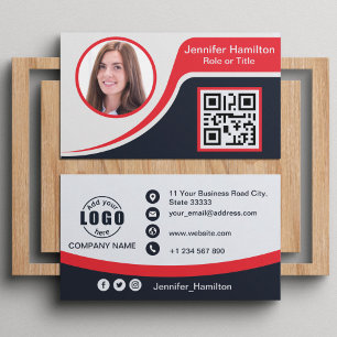 Berufliches Schwarzes Rot hinzufügen Sie Ihren QR- Visitenkarte