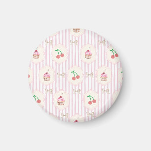 Berufliches Shabby Chic Süßes Obst Rosa Streifen Magnet