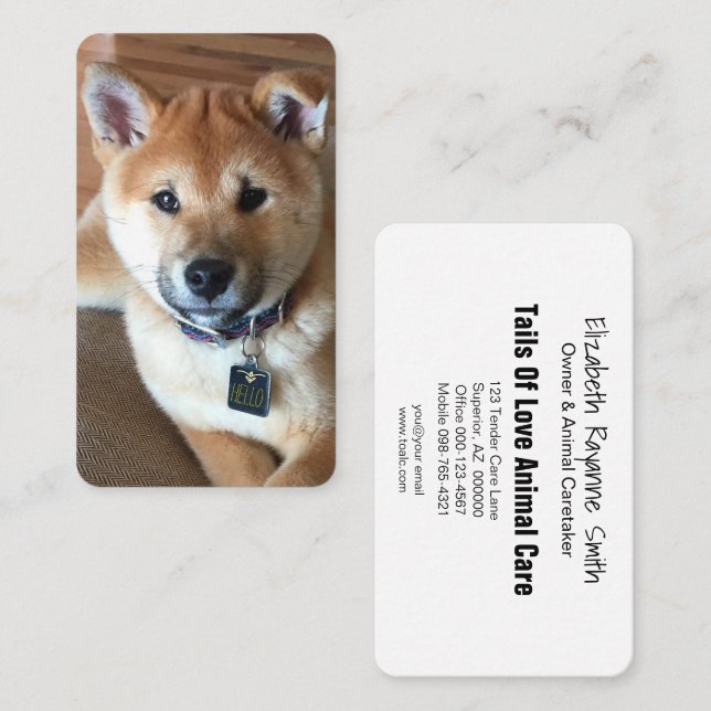 Berufliches Shiba Inu Puppy-Foto Visitenkarte (Vorne/Hinten)