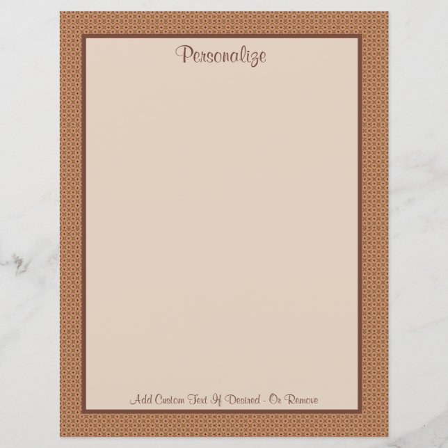 Berufliches Sienna Brown Border Personalisieren (Vorderseite)