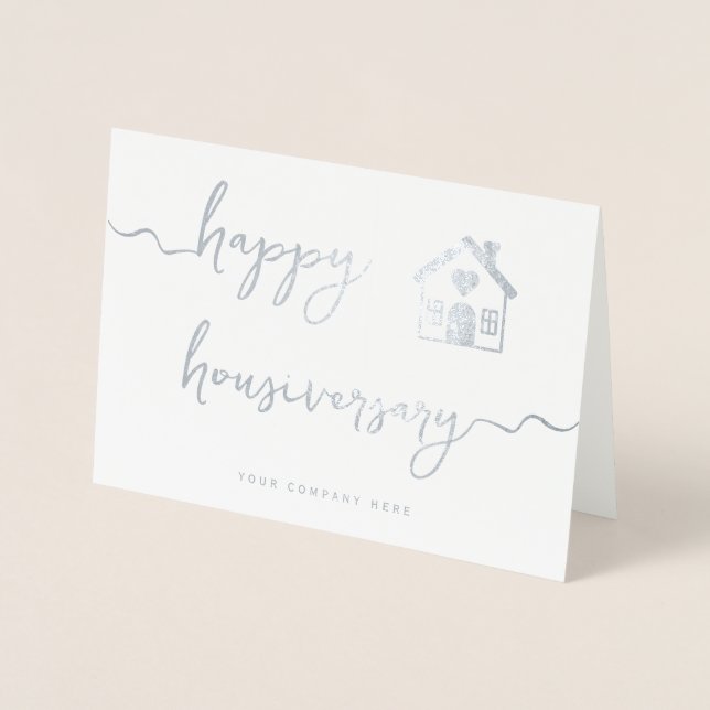 Berufliches Silver Happy Housiversary Real Anwesen Folienkarte (Vorderseite)