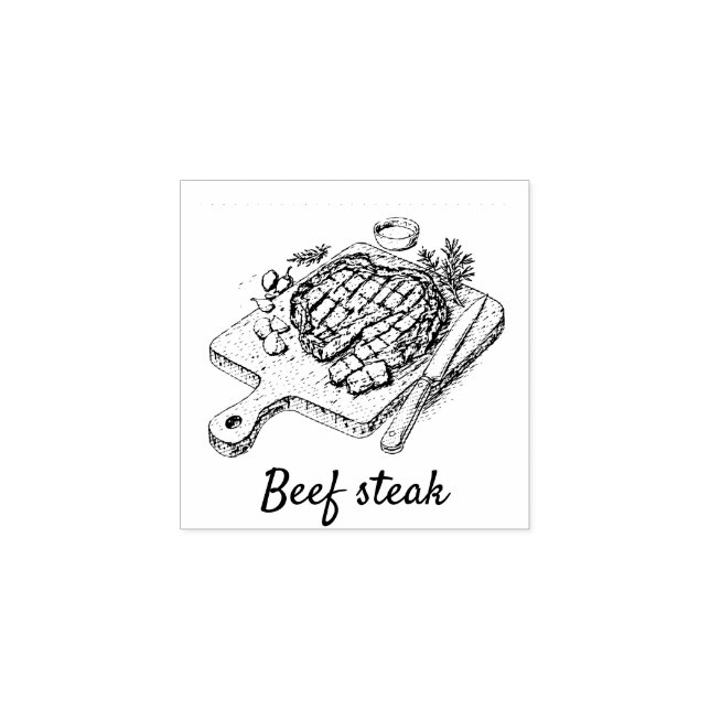 Berufliches Steak mit individuellem Rind Gummistempel (Prägung)
