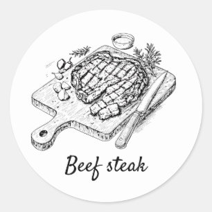 Berufliches Steak mit individuellem Rind Runder Aufkleber
