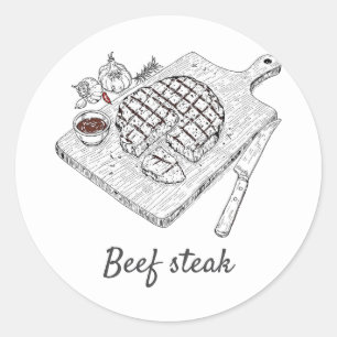 Berufliches Steak mit individuellem Rind Runder Aufkleber
