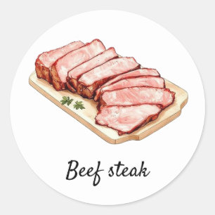 Berufliches Steak mit individuellem Rind Runder Aufkleber