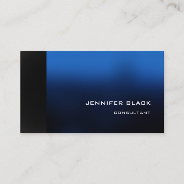 Berufliches stilvolles Blue Dark Gray Modernes Ele Visitenkarte (Vorderseite)