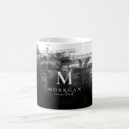 Berufliches, stylisches Black Abstrakt Monogram Kaffeetasse