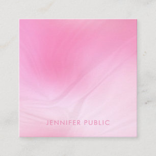 Berufliches trendy rosa Weißes Template Elegant Quadratische Visitenkarte
