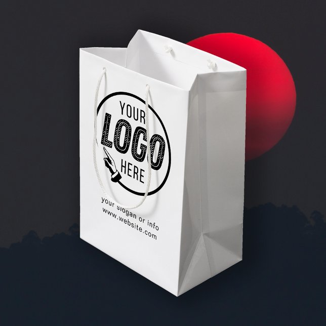 Berufliches Unternehmen Mittlere Geschenktüte (Business Logo Company Professional Corporate Small Gift Bag your brand with this sleek, minimalist)