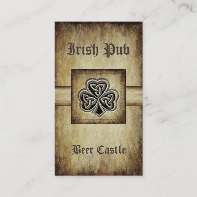 Berufliches Vintages Grunge Irish Pech Kleeblatt Visitenkarte (Vorderseite)