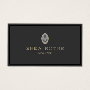 Berufliches Vintages Monogramm Elegantes Schwarz