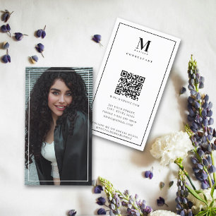 Berufliches Vollständiges Foto Einfache Monogramm Visitenkarte