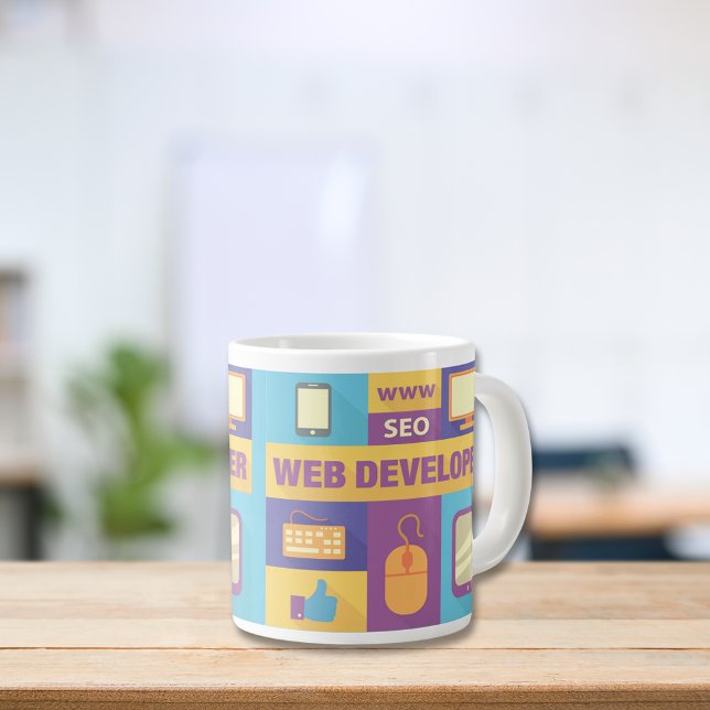 Berufliches Webentwickler-Iconic-Design Jumbo-Tasse (Von Creator hochgeladen)
