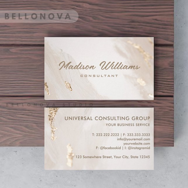 Berufliches Weißrosa und Lila Gold Visitenkarte (Custom White Pink And Purple Gold Professional Business Card)