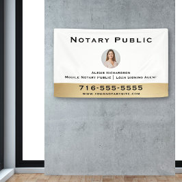Berufliches White Notary Round Foto Marketing Banner