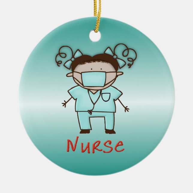 Berufs-Krankenschwester-kundenspezifisches Keramikornament (Vorne)