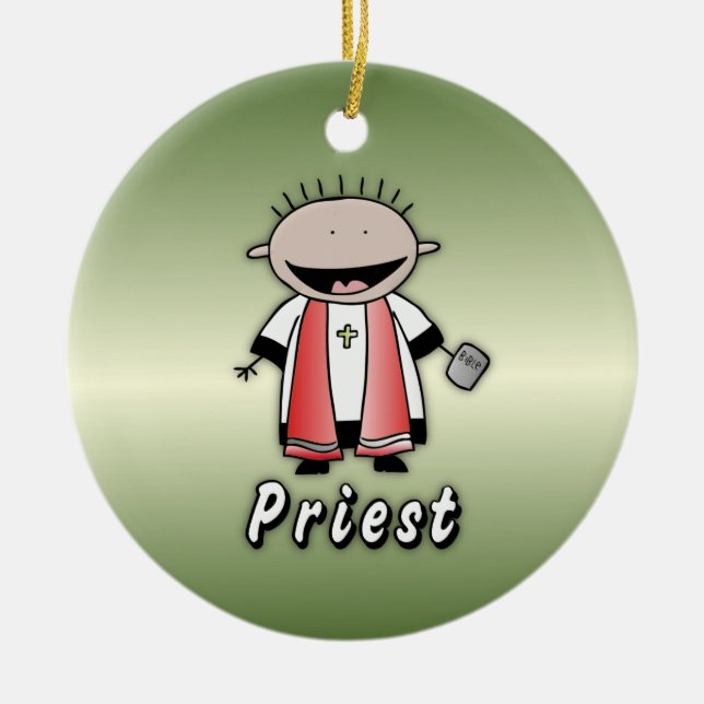 Berufs-Priester-religiöser Klerus personalisiert Keramikornament (Vorne)