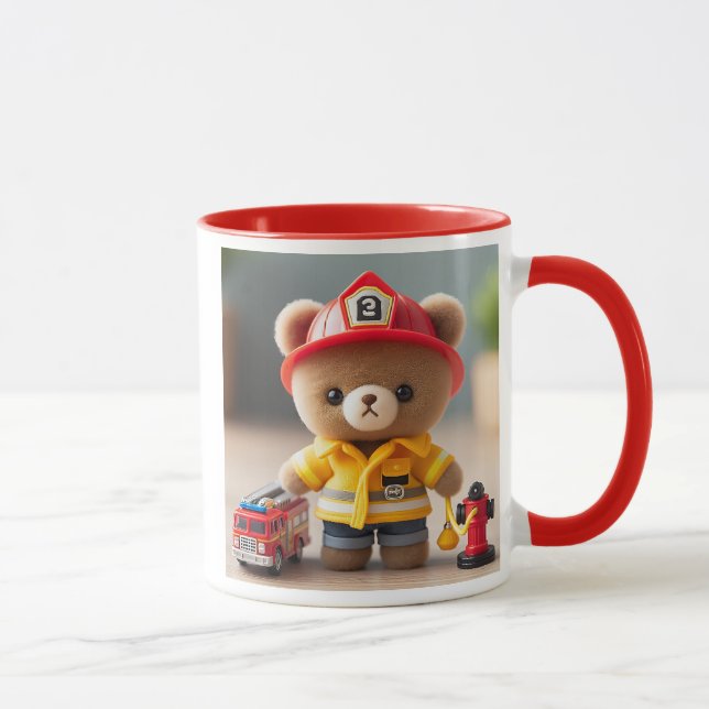 Berufsfeuerwehrbär. Tasse (Rechts)