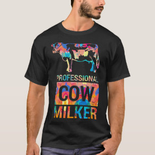 Berufsmilchbauernhofbauer Kuh W Malerei T-Shirt