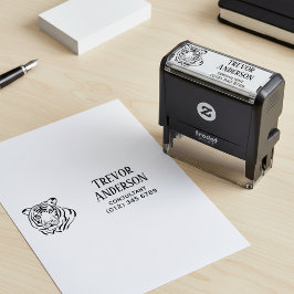 Berufsname und Kontaktinformationen Tiger Permastempel