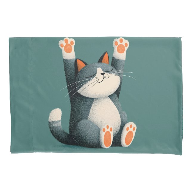 Berufsschläfer Lustige schlafende Katze Kissenbezug (Vorderseite)
