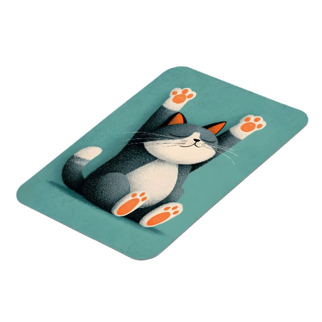 Berufsschläfer Lustige schlafende Katze Magnet (Linke Seite)