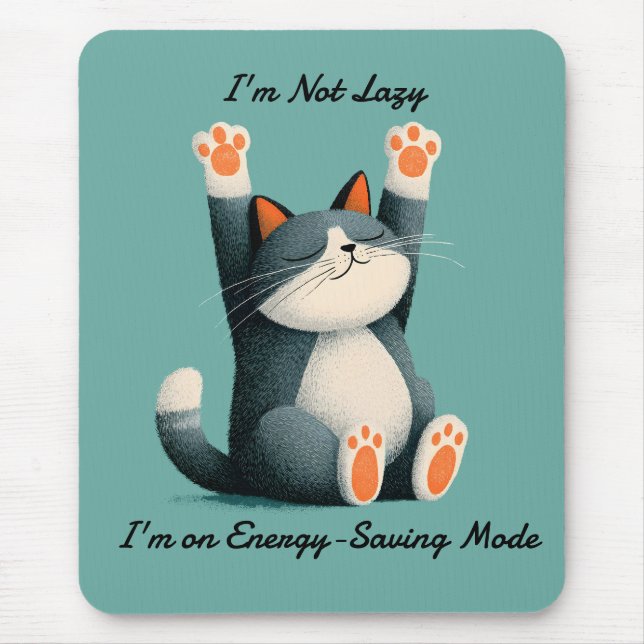 Berufsschläfer Lustige schlafende Katze Mousepad (Vorne)