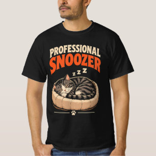 Berufsschläfer Lustige Süße Schlafende Katze T-Shirt