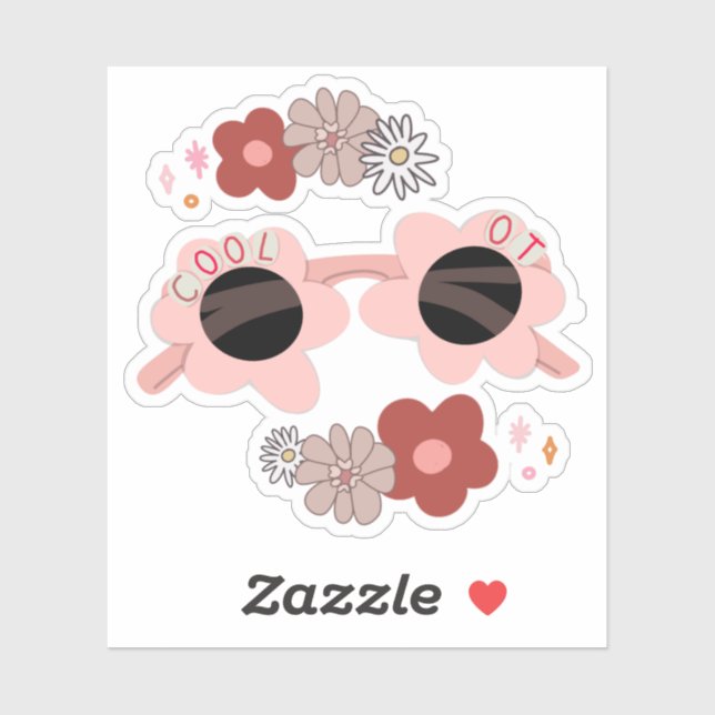 BerufstherapeutIn Fun Floral Sonnenbrille Aufkleber (Blatt)