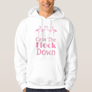 Beruhige dich auf dem Flock Funny Flamingo Hoodie