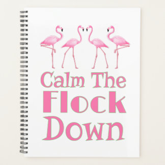 Beruhige dich auf dem Flock Funny Flamingo Planer
