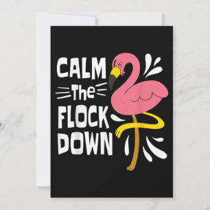 Beruhige dich auf dem Flock Funny Pink Flamingo Dankeskarte