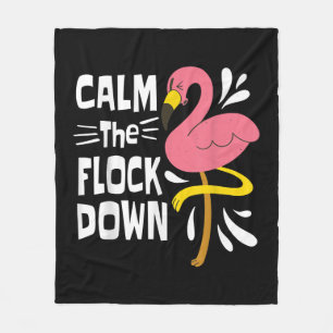 Beruhige dich auf dem Flock Funny Pink Flamingo Fleecedecke