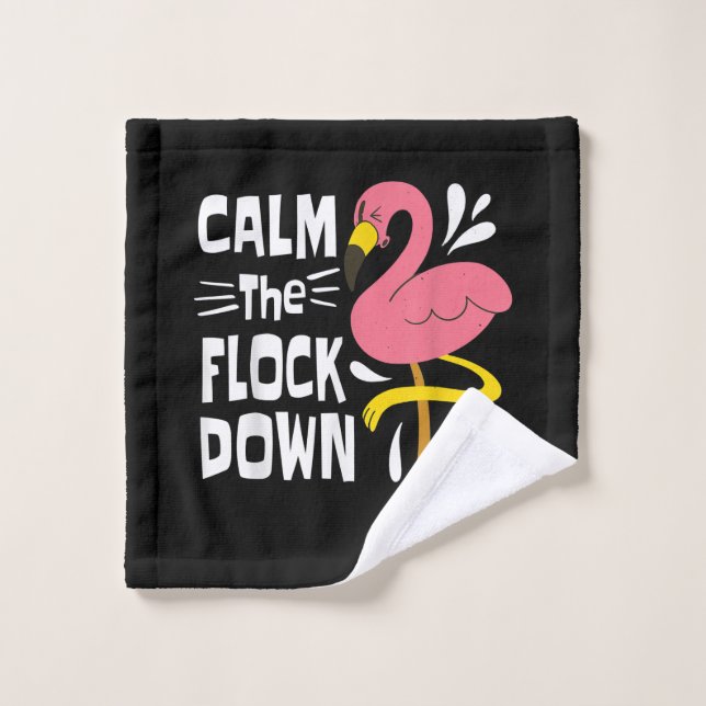 Beruhige dich auf dem Flock Funny Pink Flamingo Waschlappen (Waschlappen)