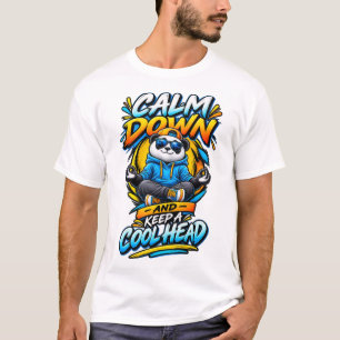 Beruhige dich und behalte einen kühlen Kopf Panda T-Shirt