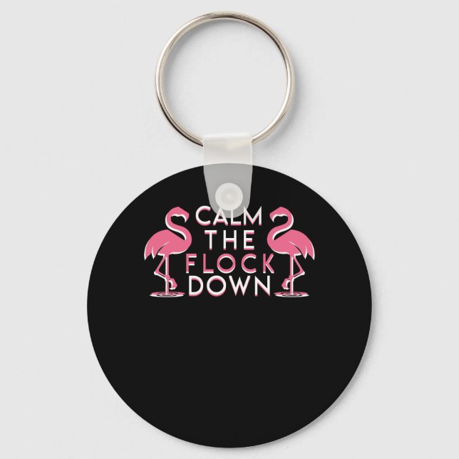 Beruhigen Sie die Niedliche rosa Flamingo Schlüsselanhänger (Vorderseite)