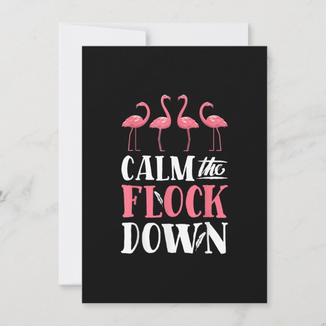 Beruhigen Sie sich auf das Shirt Rosa Flamingo Wom Einladung (Vorderseite)