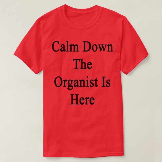 Beruhigen Sie sich auf den Organisten T-Shirt (Design vorne)