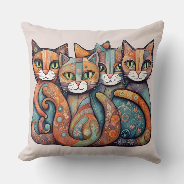 beruhigende Katzen 3 Kissen (Vorderseite)