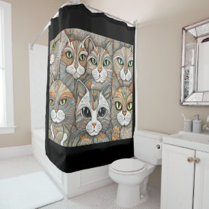 beruhigende Katzen Duschvorhang