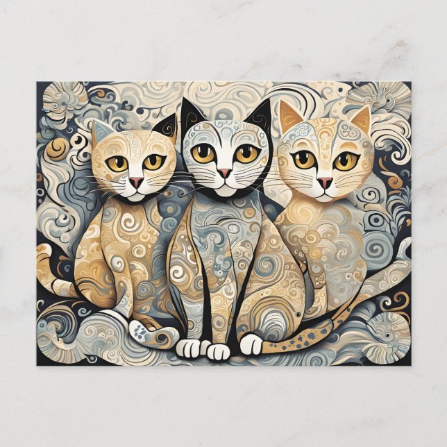 beruhigende Katzen Postkarte (Vorderseite)