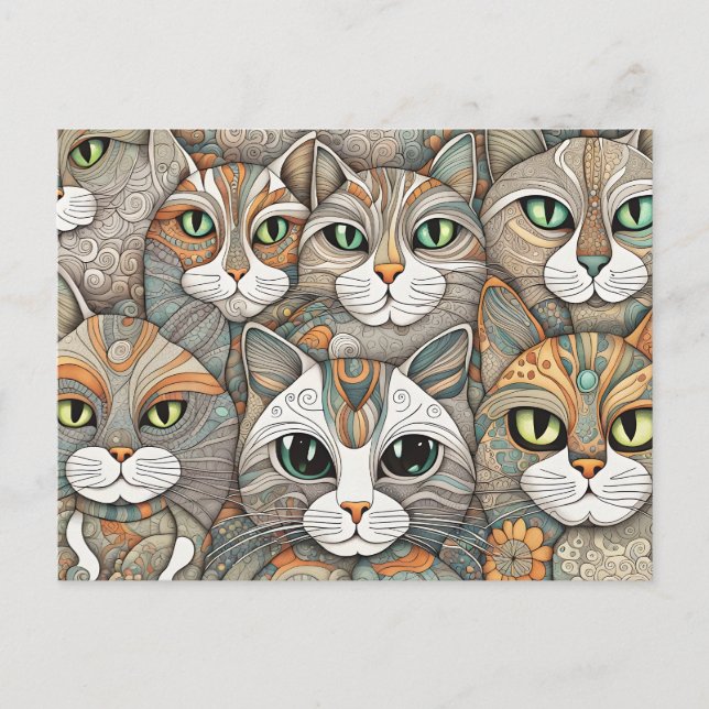 beruhigende Katzen Postkarte (Vorderseite)